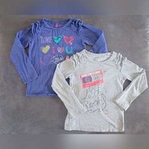 Two (2) Kid's Girls 5T Circo Long-Sleeved Ruffled Shirts Tops